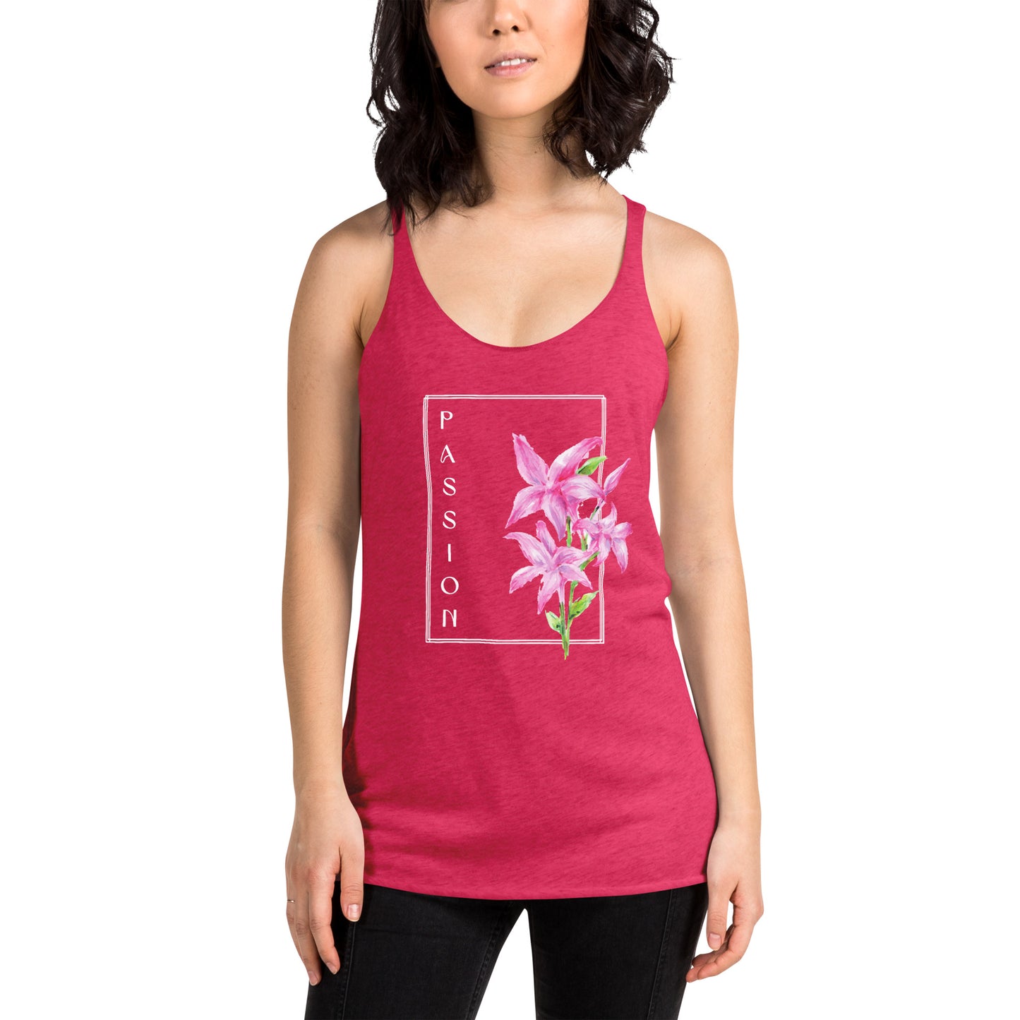 Passion watercolor lily Women's Racerback Tank