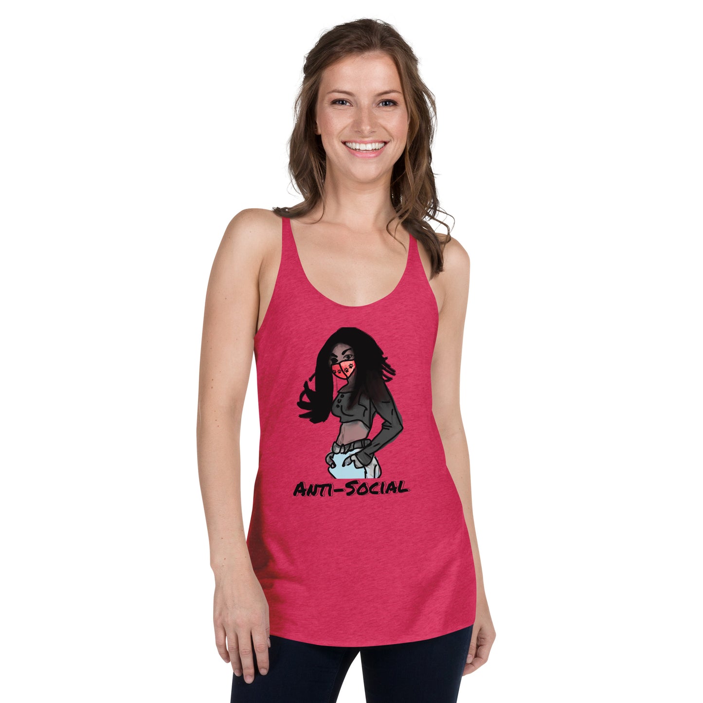 Anti-Social anime Women's Racerback Tank
