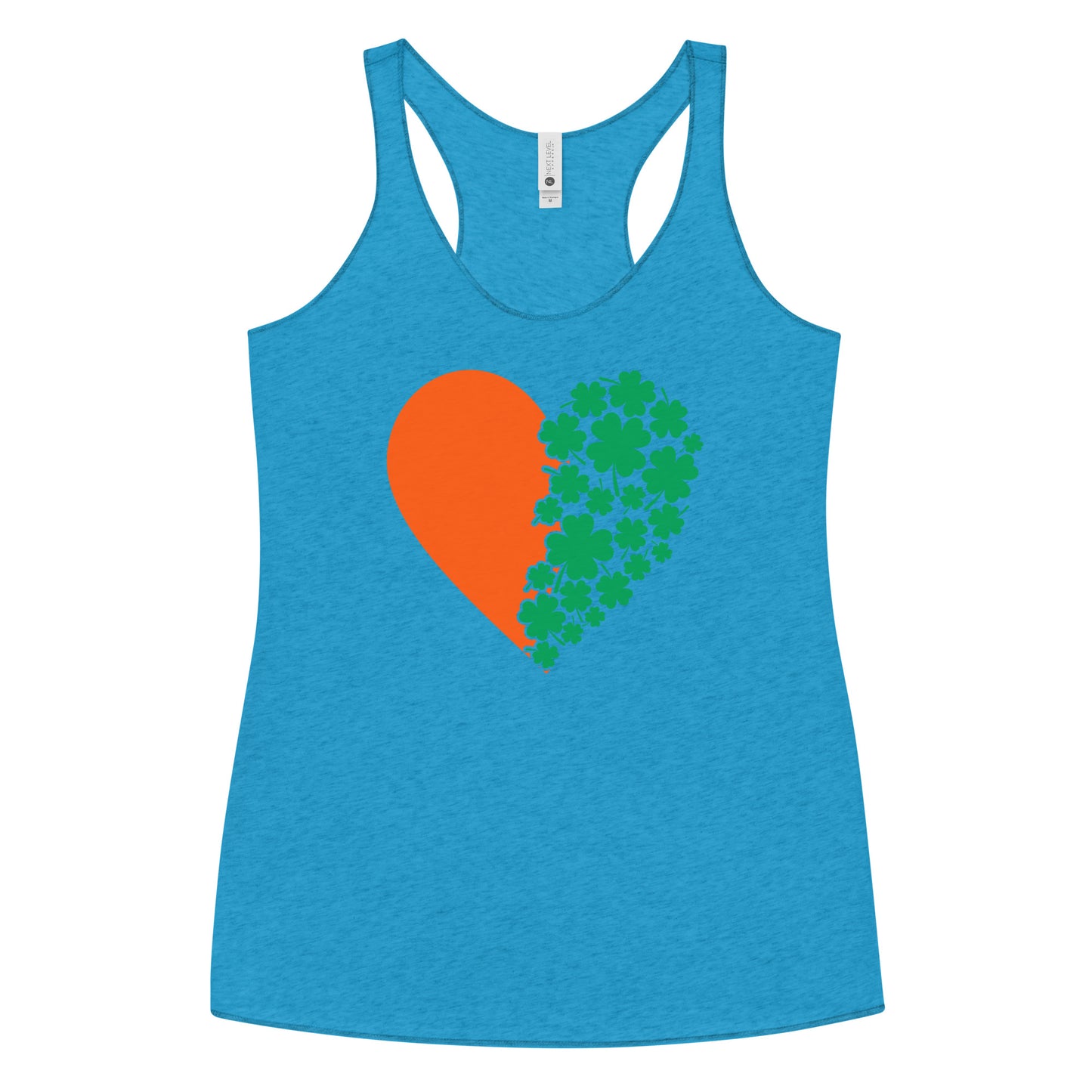 St Patrick's Day Heart Clovers Women's Racerback Tank