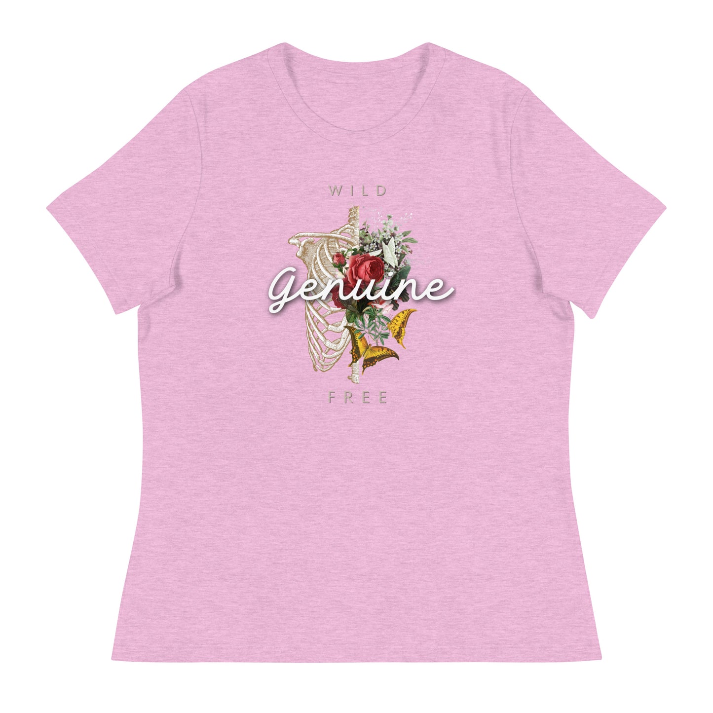Wild Free GENUINE floral skeleton Women's Relaxed T-Shirt