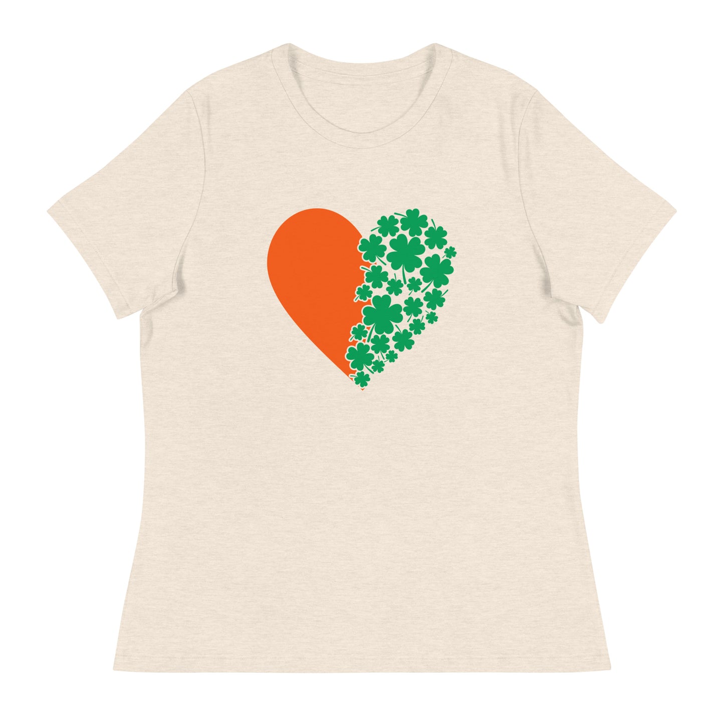 St. Patrick's Day Heart Clovers Women's Relaxed T-Shirt
