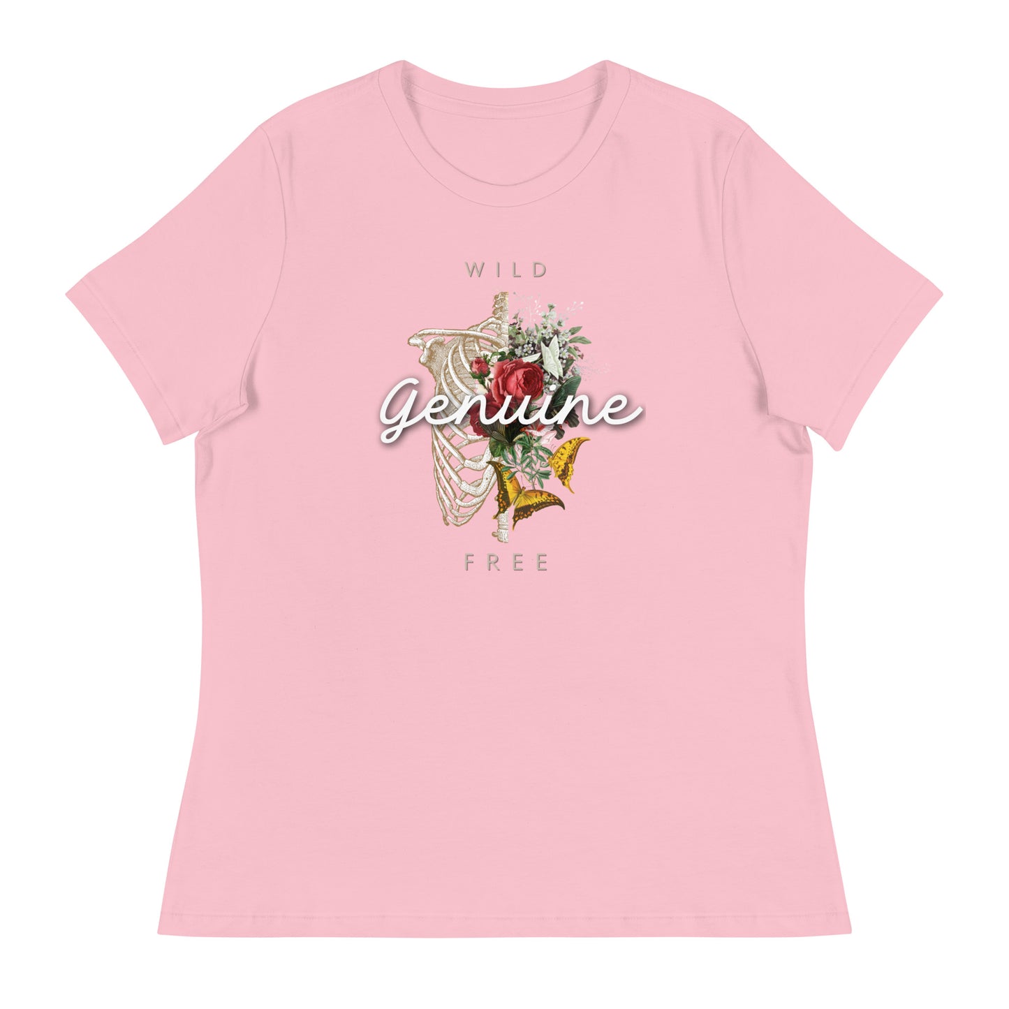 Wild Free GENUINE floral skeleton Women's Relaxed T-Shirt